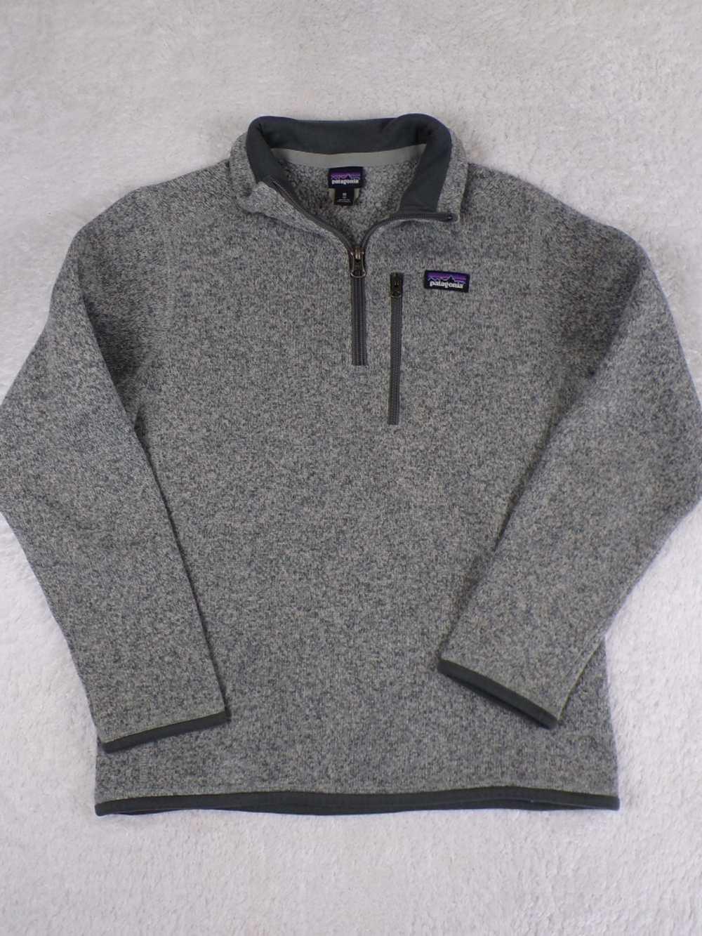 Patagonia Women’s Better Sweater 1/4 Zip Front pocket Heathered Gray Size M/10
